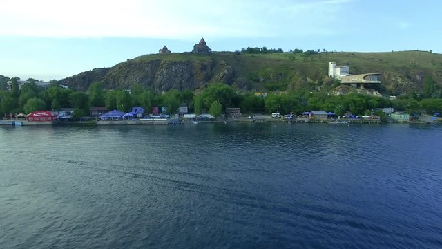 Territory Sevanavank monastery on Sevan lake, Armenia