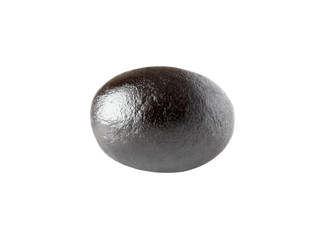 one black matt olive isolated on white background with clipping path