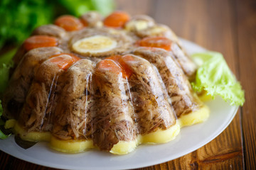 jellied meat with vegetables