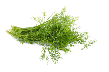 fresh dill on white background.