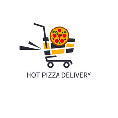 Icon deliver hot pizza