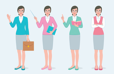 Fototapeta premium Set of female teachers