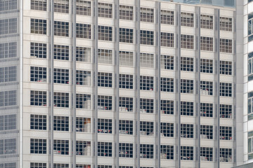 Parking lot / View of balconies of parking lot.