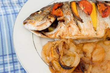Sparus aurata baked