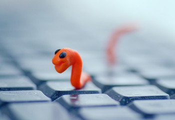 Plasticine Worm Virus on The Keyboard