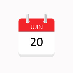 icone rouge à spirale calendrier