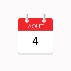 icone rouge à spirale calendrier