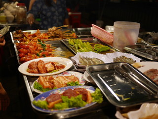 Food on an asian night market