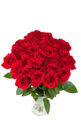 Obraz premium Bouquet of fresh valentine red roses isolated