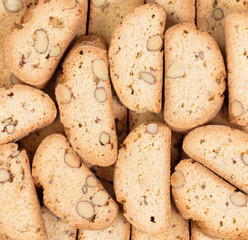 Filled frame of baked cookies for food background