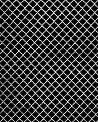 Fototapeta premium Metal net covered by crystals of ice hoarfrost, isolated on blac