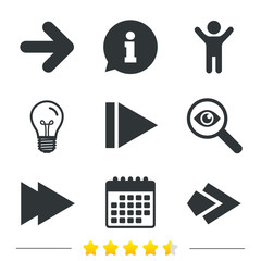 Arrow icons. Next navigation signs symbols.