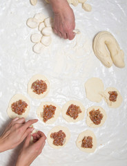 cooking dumplings from dough