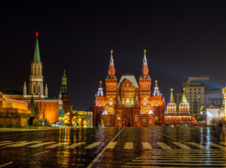 Fototapeta na wymiar Awesome Red Square at Night