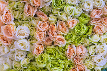 Artificial flowers background