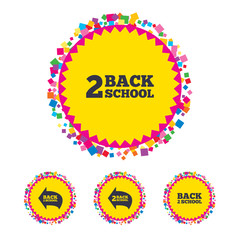 Back to school icons. Studies after the holidays.