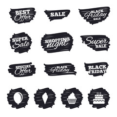 Birthday party icons. Cake with ice cream symbol.