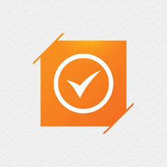 Check mark sign icon. Yes circle symbol.