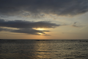 Fototapeta na wymiar Beach sand sea sky sun sunset nature background landscape.