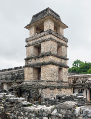 The old tower on the ruins of Palenque - Mexico
