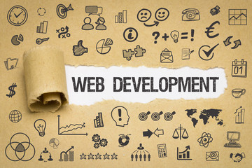 Web Development Papier mit Symbole