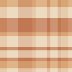 Traditional plaid in brown and beige cells. Tartan seamless vect