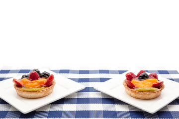 fruit tart on plate