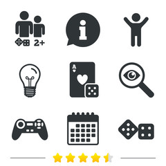 Gamer icons. Board games players.