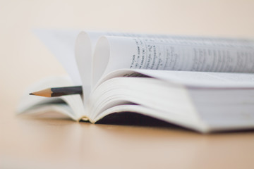 Opened book heart shaped