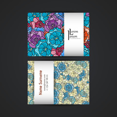 Set of vector design templates. Brochures in random flower style. Vintage frames and backgrounds.