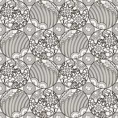 Seamless pattern in a zentangle style. Doodle abstract endless design.