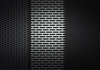 Abstract modern grey perforated metal plate texture