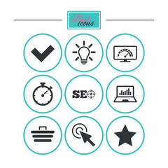 Internet, seo icons. Bandwidth speed sign.