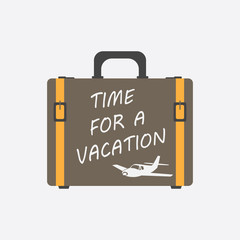 Time for a vacation concept flat vector illustration. Suitcase for tourism, journey, trip, tour, voyage, summer vacation. 
