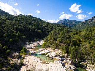 Aerial  view of Cavu natural pool near Tagliu Rossu and Sainte L