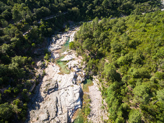 Aerial  view of Cavu natural pool near Tagliu Rossu and Sainte L