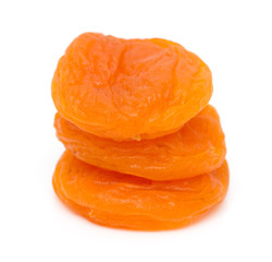 dried apricots on a white background