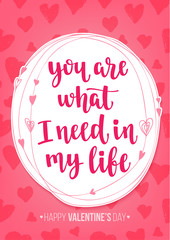 Handwritten vintage lettering romantic quote.