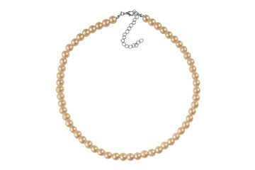 Dark bronze big elegant necklace made of medium-sized round beads, isolated on white background, clipping path included