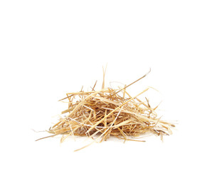 Straw of wheat on a white background. Isolated.
