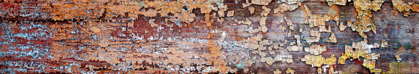 old dyed boards worn and cracked from time to time from a natural tree