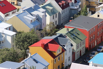 Maisons colorées de Reykjavik en Islande
