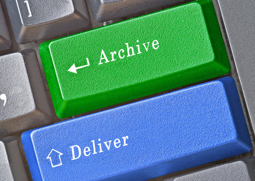 Keyboard with keys to archive and deliver