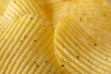 Wavy potato chips abstract texture pattern