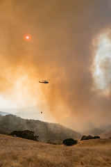 Helicopter Fighting California Wildfire