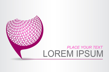 Logo stylized spherical surface with abstract shapes