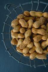 peanuts on dark background