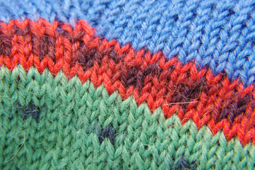 Knitting macro close up