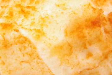 Apple enzymatic browning process after bite macro close up