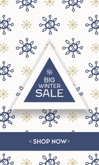 Web banner winter sale with texture.